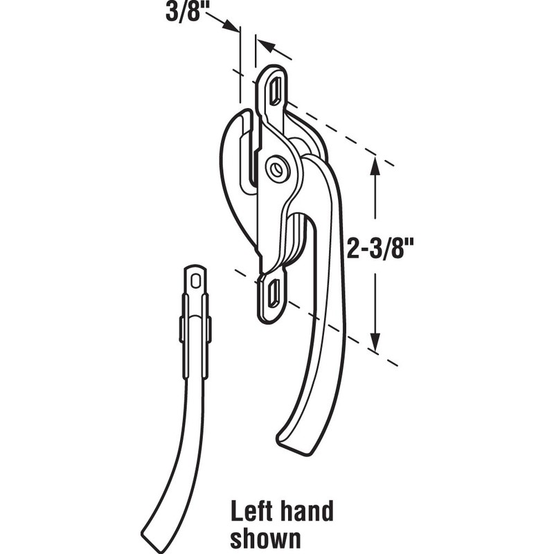 Prime-Line H 3541 Aluminum Diecast, Left Hand, Casement Window Locking