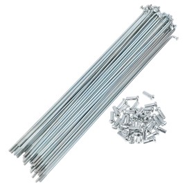 A ABSOPRO 36 Set 13G Bicycle Spokes 207mm Bike Wheel Spokes Galvanized Carbon Steel Silver Tone