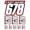 MX and ATV Name and Number Plate Decals