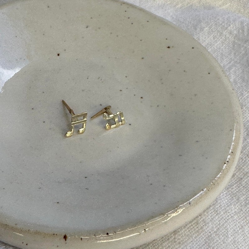 9ct Yellow Gold Music Note Andralok Stud Earrings/Studs