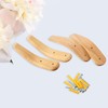 Boao 4 Pieces Wood Hooks for Towels Wall-Mounted Natural Wood