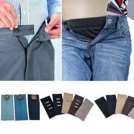 Maternity Waist Adjuster Extension Tab for Pants & Jeans 5P Black Banding Tab 5pc 2ea