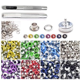 CooBigo 400 Sets 3/16 Inch Assorted Color Grommets Kit Metal Eyelets with 3 Pieces Install Tool Kit for Shoes Clothes Leathercraft Tag DIY Project