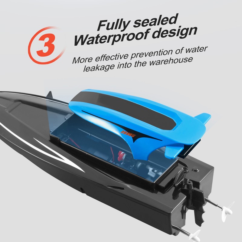 Remote Control Boat, 2.4G 20km/h High-speed Waterproof Remote Control Speed