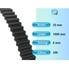 Bulktex Double Timing Belt 1600 x 20 Suitable for Many