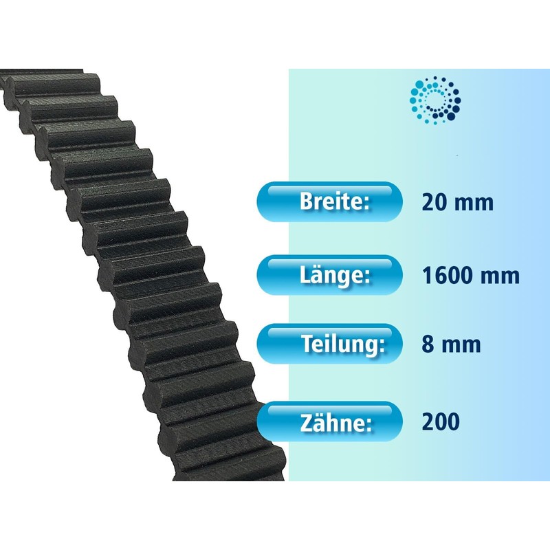 Bulktex Double Timing Belt 1600 x 20 Suitable for Many