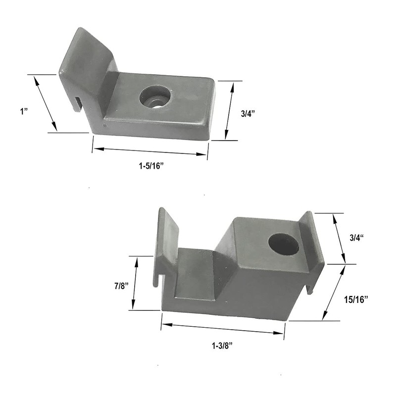 Gordon Glass® Gray Jamb Guide and Bumpers for Sliding Shower