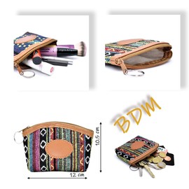 BDM - Monederos de Tela, cartera pequeña Con cremallera, billetero dibujos animados, Mujer y niña.