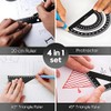 QOWUXHZ Set Square Metal Set Triangle Ruler Set 4 Pieces
