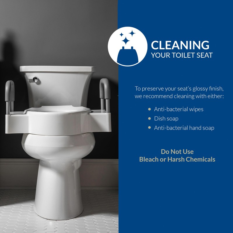 Bemis Rise 4.5" Raised Toilet Seat with Handles, Toilet Seat