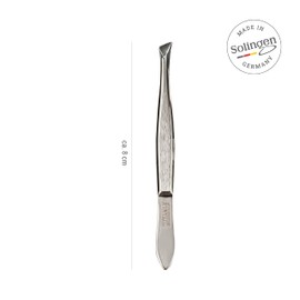 TITANIA Tweezers from Solingen (8 cm) • Made in Germany • Eyebrow Tweezers for Plucking • Thin, Bevelled Tip for Precise Gripping