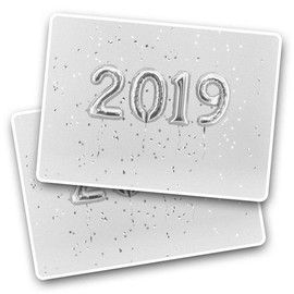 Rectangle Stickers(Set of 2) 7.5cm BW - 2019 Graduation Wedding Fun Decals for Laptops,Tablets,Luggage,Scrap Booking,Fridges, #35636