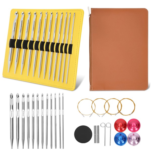 Tunisian Crochet Hook Set, Interchangeable Tunisian Crochet Hooks Set with