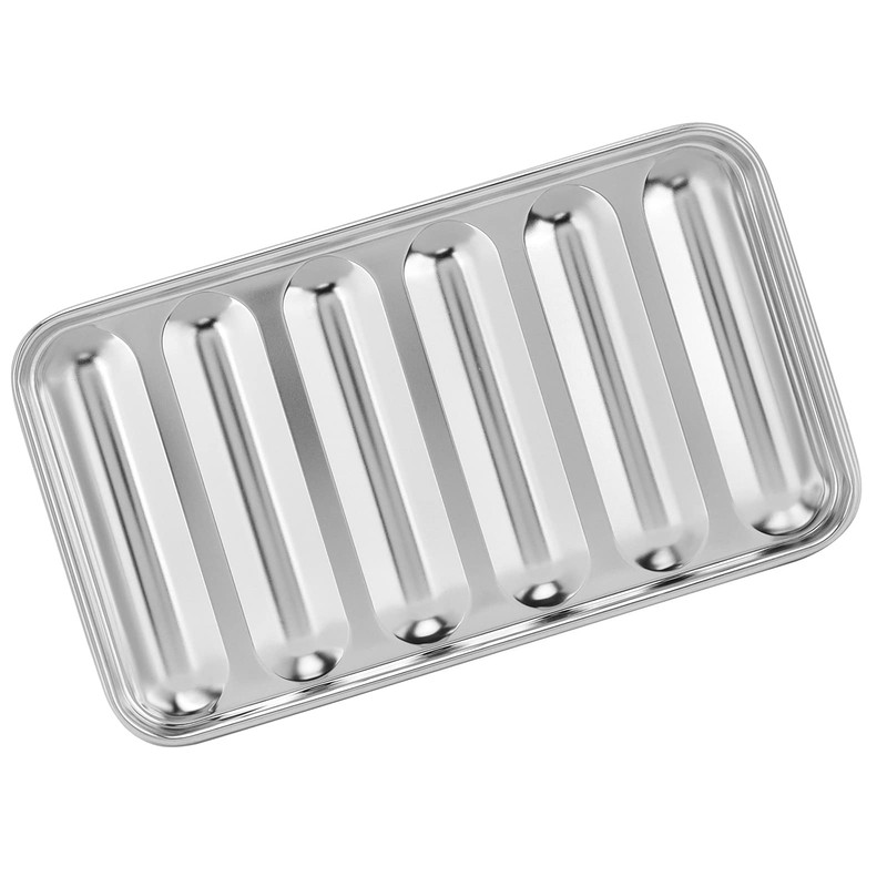 Stainless Steel Sausage Mold, 6 Cavity Hot Dog Mould with