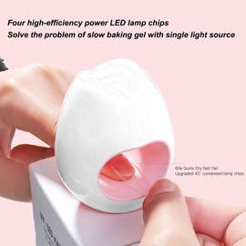 Lámpara de Uñas LED UV, Mini Luz de Terapia de Luz para Uñas, Luz Solar USB, para Esmalte de Uñas en Gel, Manicura, Accesorios para Herramientas de Decoración de Uñas (modelo de Botón)(blanco)