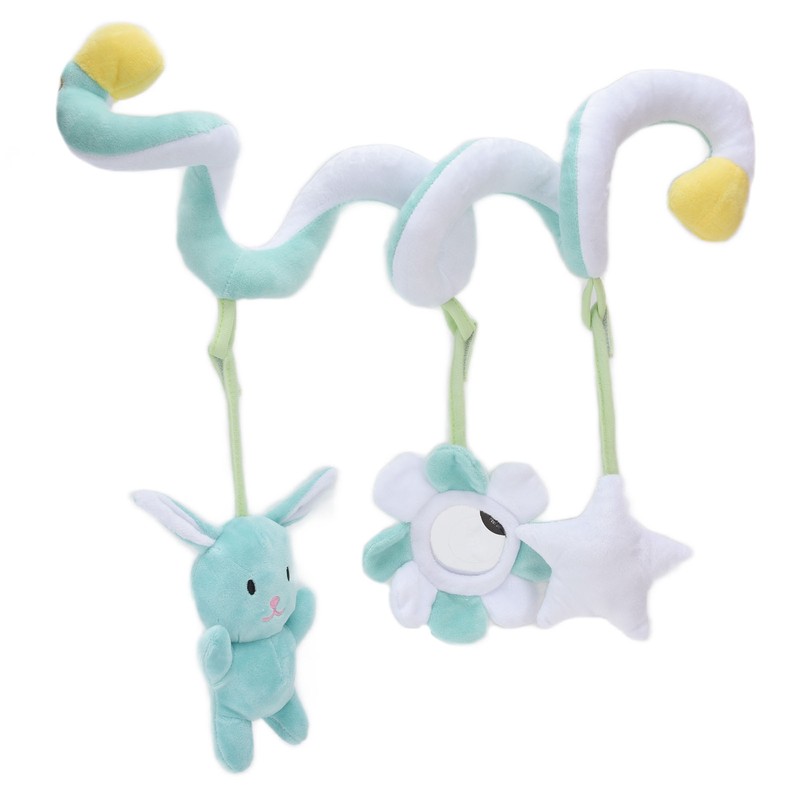 Baby Plush Animal Stroller Toys Spiral Activity Hanging Toys Ringing
