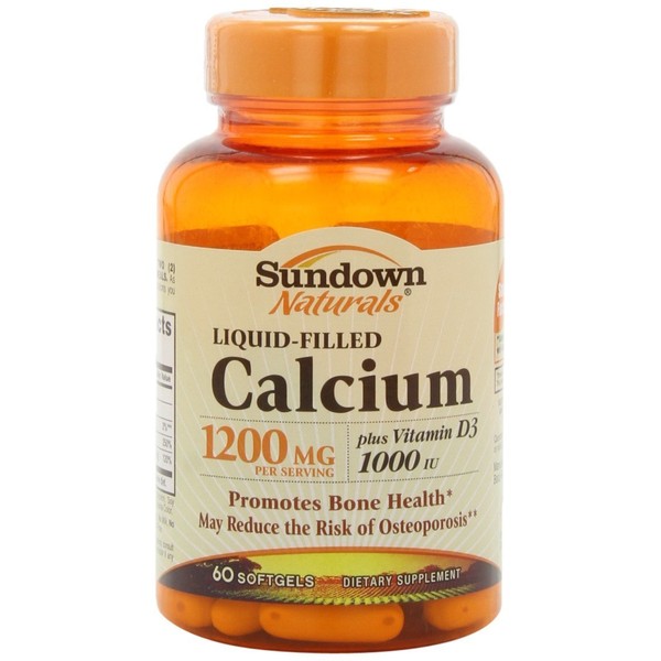 Sundown Naturals Liquid-Filled Calcium Plus Vitamin D3-60 Softgels