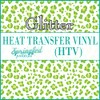 White & Lime Green Leopard Spots Pattern #3 Glitter HTV