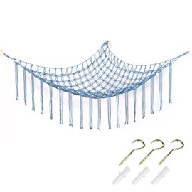 Stuffed Animals, Storage, Hammock, Storage Net, Toy Hammock, Children's Stuffed Animal Storage, Toy Corner Net, Cotton Rope, Hanging, For Bath, Multi-purpose, Room/Indoor Storage, Organization (Blue)