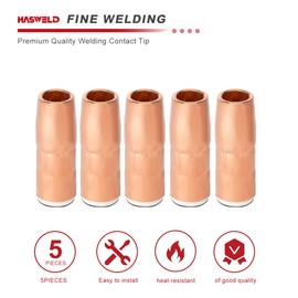 Hasweld 5PK N-A5818C Nozzle Large 5/8 Orifice 1/8 Recess For Bernard MIG Welding Guns for Mliier MDX-250 Acculock S N-A5818CM