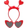 Valentine's Day Heart Headband and Heart Shaped Glasses - Red