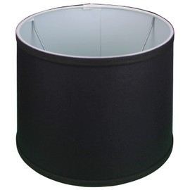 FenchelShades.com Drum Lampshade 9" Top Diameter x 10" Bottom Diameter x 7.5" Slant Height with 6" Drop Slip Uno Attachment (Linen Black)