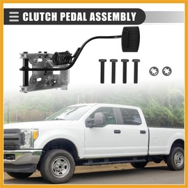 Partuto Diesel Clutch Pedal Assembly, for Ford F250 F350 F450 F550 Super Duty 7.3L 1999 2000 2001 2002 2003, YC3Z-7B633-BA, Clutch Foot Pedals with Bracket, Metal, Silver Tone Replacement