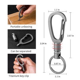 FEGVE Titanium Quick Release Keychain, Detachable Pull Apart Key Chain