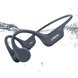 LOBKIN Bone Conduction Headphones for 5.4 Wireless Swimming Underwater IP68 Waterproof Open Ear Sports LED Built-in 32GBcolor: Grey, model number: X21