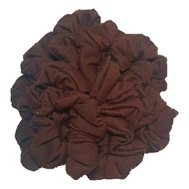 36pc Bulk Cotton Scrunchies by the Color, wholesale scrunchie pack, team color scrunchy hair tie packs (Dark Brown)