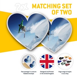 2 x 7.5cm He Stickers - Ski Jump Skiing Skier Winter Sports Decals 24199