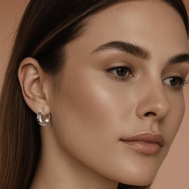 LeCalla 925 Sterling Silver Bali Hoop Earrings for Women | Small Vintage Inspired Antique Balinese Boho Hoop Earring with Click-Tops | Oxidized Silver Bali Intricate Pattern Hoops Earrings Jewelry Gifts for Her 15MM