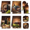 Culudea Wine Grapes Kitchen Decor Set, Wine Kitchen Towels, 8
