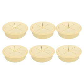 uxcell 6 Pcs Desk Grommet, 3.15 inch 80mm Desk Cable Hole Cover, Desk Wire Hole Insert for Home Office Table Cabinet Cord Organizer, Beige
