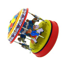 Kisangel Merry-Go-Round Toy 1pc Retro Wind up Toy Tin Toy Wind up Vintage Decor Toddler Presents Toddler Toy Metal Wind up Toys Horse Robot for Kids s Model to Rotate Nostalgia