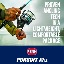 PENN 7’ Pursuit IV Fishing Rod and Reel (Size 4000) Inshore/Nearshore Spinning Combos, 7’, 1 Graphite Composite Fishing Rod with 5 Reel, Durable and Lightweight, Black/Seafoam Green, 2-Piece