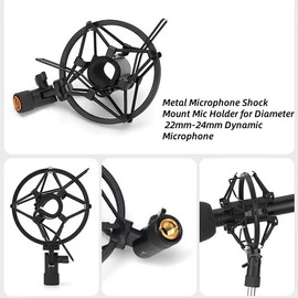 Black 22-24mm Microphone Shock Mount For Small Diameter Condenser Mic