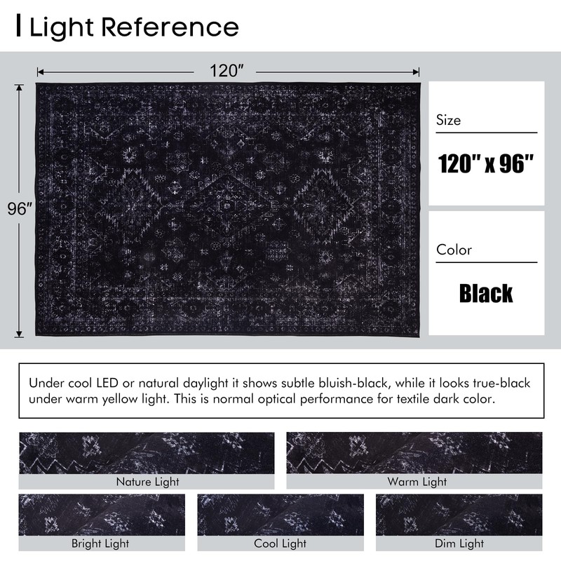 8x10 Large Area Rugs for Living Room, Neutral Machine Washable