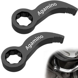 Agamino 2PCS Pry Bar Wrench Adaptor Head, Crowbar Adapter Head Tool 3/8" Ratche, Adjustable Ratchet Pry Bar Attachment, Heavy-Duty Open-end Wrench Fit 3/8In Ratchet, Compact PryBar for Tight Spaces