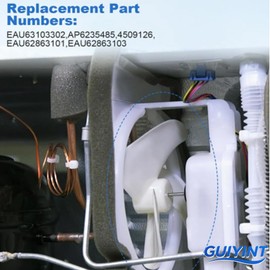Guiyint Refrigerator Condenser Fan Motor Assembly Suitable for Guiyint Brand, Replaces EAU63103301 EAU63103302 AP6235485, Fits for LG & Kenmore Fridge, 12V DC 4-Pin Cooling Fan Motor