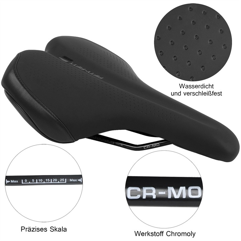 FIFTY-FIFTY MTB Saddle, Comfortable Memory Foam Bicycle Saddle, Soft Waterproof