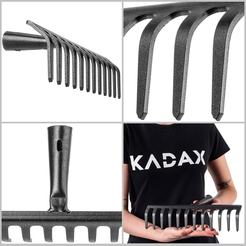 KADAX Garden Rake without Handle, Steel Garden Rake, Lawn Rake