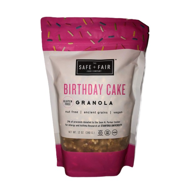 The Safe + Fair Food Company, Birthday Cake Granola, 12 Ounce Pouch