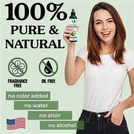 Earth's Daughter Premium Organic Aloe Vera Gel from Fresh Cut 100% Pure Organic Aloe leaves – TopQuality Fast Absorbing for Face, Skin, Hair & Body – Vegan, Unscented, Natural - 8 Oz USA Made