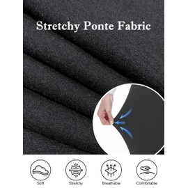 Tapata Women's Ponte Pencil Skirt, Stretchy Office Work Skirt, Knee-Length, Business Bodycon, High Waist Wear to Work Skirt, Knee Length Charcoal