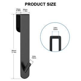 KITHOLD 7 Inch Extended Shower Door Hooks, 2 Pack Towel Hooks with Anti-Skid Rubber Layer for Bathroom Frameless Glass Shower Door, Over The Glass Door Hooks for Robe, Towel, Loofah (Black)