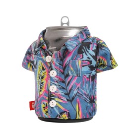 Puffin - The Aloha Shirt - Insulated 12 oz Can Cooler I Beer Bottle & Soda Can Insulator, Keep Drinks and Beverages Cold - Neon Palm