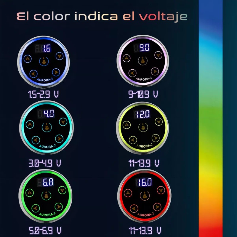 Aurora Pedal automático estético Aurora 2 Tattoo, color negro, fuente