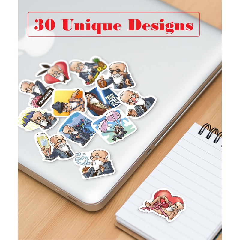 Sigmund Freud Sticker Pack – 30 Vinyl Stickers with Funny