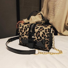 LIFKOME Bolso De Mano De Leopardo De Pu Bolso De Hombro Con Cadena Para Mujeres Y Niñas Para Uso Diario Y Ocasiones Especiales